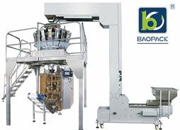 Whole set of high speed packing machine with 18 heads weigher to pack candy